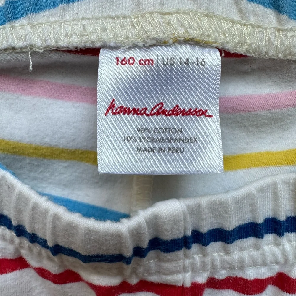 Hanna Andersson PJ Pant Lot Lounge Pants Rainbow Stripe Cotton Spandex p…